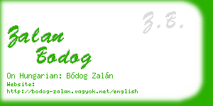 zalan bodog business card
