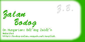 zalan bodog business card